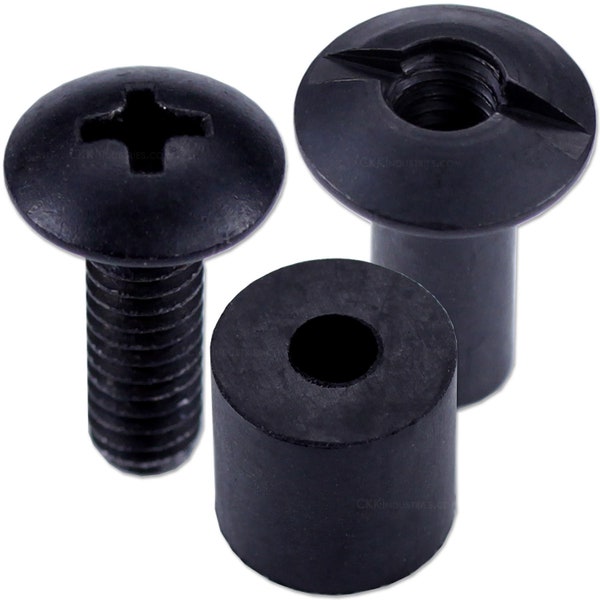 Holster Retention Assemblies with Truss Head Screws and Slotted Posts - (SPTHRA) - (0.500 Inch) - for DIY Kydex Holsters - (12 Pack)