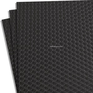 May include: Three sheets of black textured rubber matting with a woven pattern. The matting is designed for use as a protective layer for floors. The text "CKIndustries.com" is printed in white on the matting.