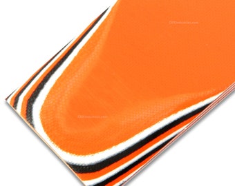 G10 Knife Handle Material - (Orange/White/Black) - (USA Made) - for Grips & Knife Handle Scales - Multiple Sizes Available
