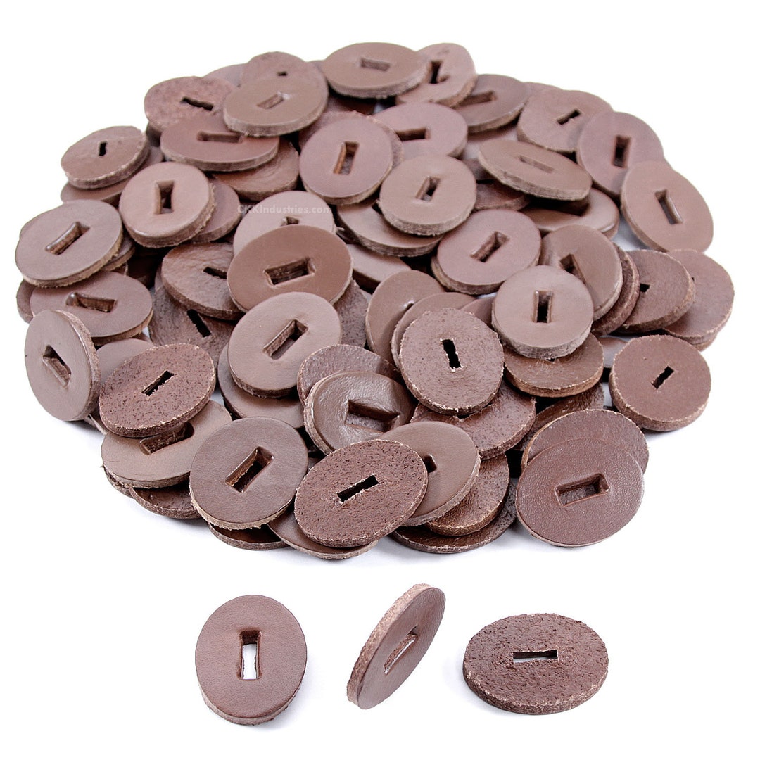 Cowhide Leather Handle Washers Oval 1.30 X 1.00 X .125 brown USA Made