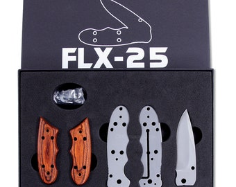 Framelock Knife Making Kit - Model FLX25 - DIY Folding Knife Parts Kit - (w/Cocobolo Dymondwood Handles) - (Gift Boxed) - USA Design