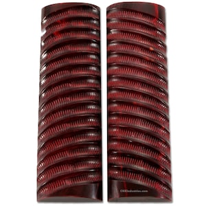 Buffalo Horn Knife Handle Scales - (Impala Jigged) - (Wine Red) - (5.00in x 1.50in x 0.375in) - DIY Handle Material for Knives and Tools