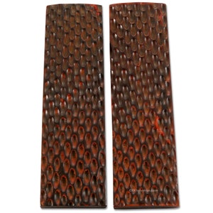 Buffalo Horn Knife Handle Scales - (Standard Jigged) - (Honey) - (4.50in x 1.25in x 0.250in) - DIY Handle Material for Knives and Tools