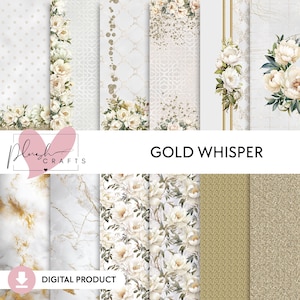 Gold Flüstern || "Digitales Scrapbooking Papier, ""Heilige Taufe"", Hochzeitsdesigns, bedruckbares Papier, Erstkommunion."
