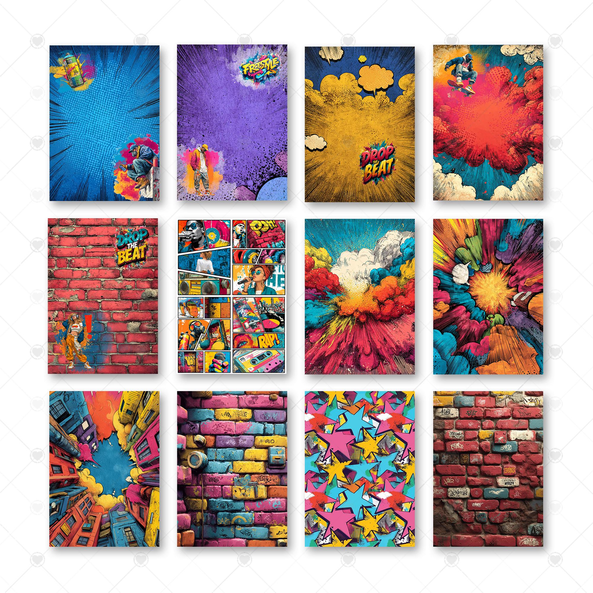 Rap & Hip-hop Scrapbook Kit | Urban Comic Papers, Cutouts (digital ...