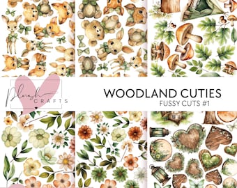 Woodland Animals Fussy Cuts | Printable Scrapbook Paper (Digital Download)