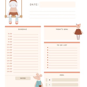 Customizable Daily Planner for Kids, Instant Download, Planner, Kids ...