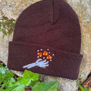 DISTURBIA Mandragore goblincore embroidered knit beanie NWT Goblincore Beanie - Etsy main image 3