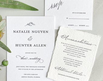 Letterpress wedding invitations