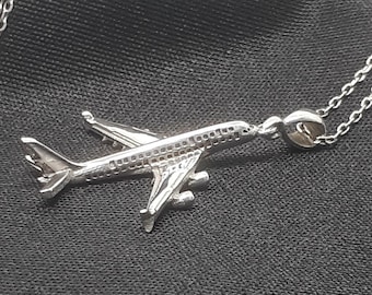 Airbus A380 Halskette, 925K Sterling Silber