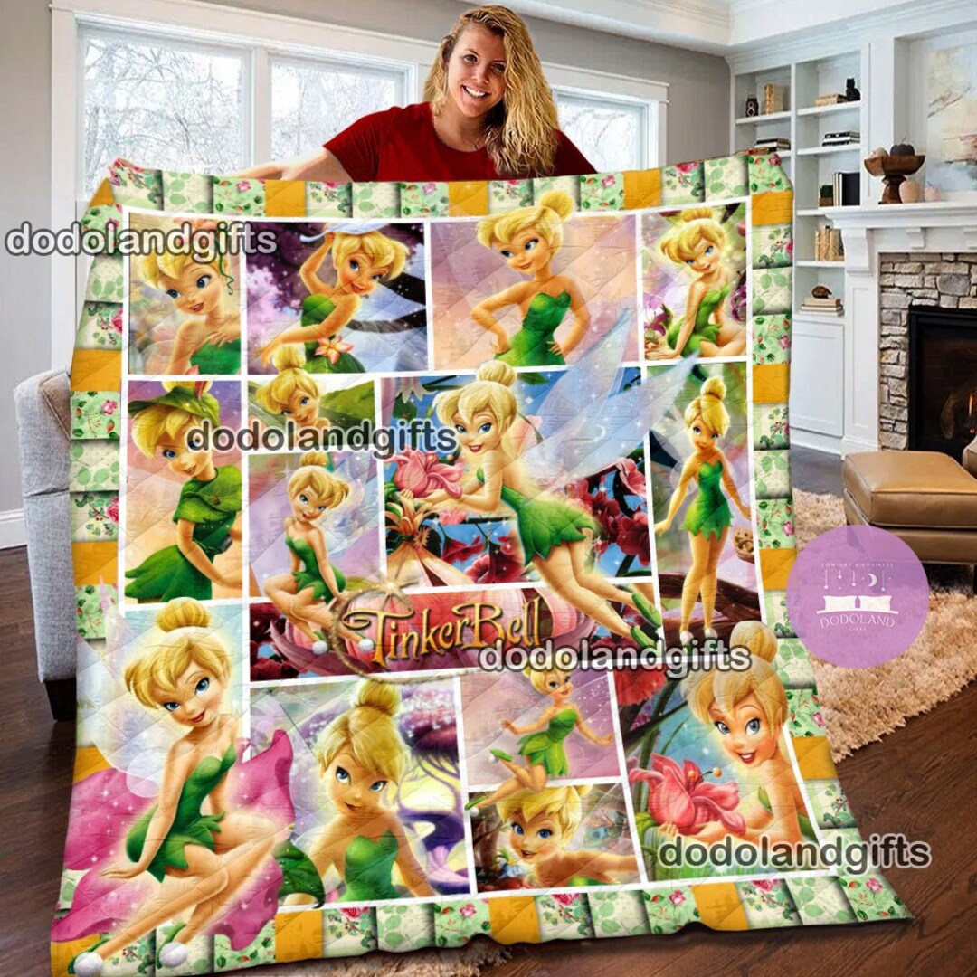 Disney Tinker Bell Blanket Tinkerbell Fleece Blanket Etsy