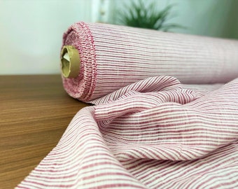 Tessuto 100% lino color rosso, lino al metro tagliato su misura, lino per abbigliamento e patchworking