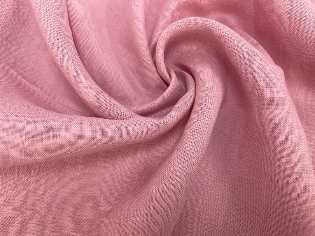 Pink Linen Simple 100% Pink Linen Fabric, Linen by the Meter Cut to Measure, Linen for ...
