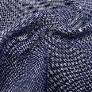 Tessuto Lino Lana colore blu, tessuto al metro tagliato su misura, ideale per abbigliamento e patchworking