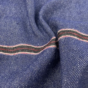 Tessuto Lino Lana colore blu, tessuto al metro tagliato su misura, ideale per abbigliamento e patchworking