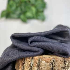 Tessuto 100% lino color blu fumo, lino pregiato tagliato su misura, lino per abbigliamento