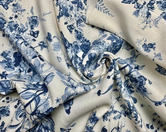 blue  linen fabric, linen by the meter cut to size, linen for clothing and patchworking