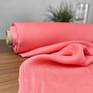 Tessuto 100% lino color rosa, lino al metro tagliato su misura, lino per abbigliamento e patchworking