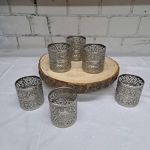 6 x tea lights wedding decoration candle holder lanterns candlestick table decoration silver candlestick candle holder tealight holder