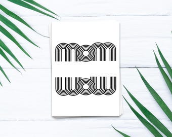 Karte "Mom wow " mit Herz | Abschiedskarte Kollege, Lehrerin Grundschule, Krippe, Job, Postkarte für Danksagung, Dankeskarten A6