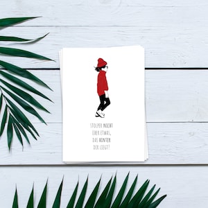 Postkarte Stolper nicht über etwas, das hinter dir liegt | Motivationskarte, Mutmachkarte, positive Vibes, Affirmationskarte