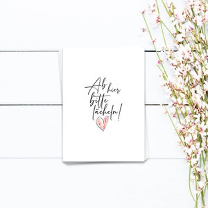 Postkarte Ab hier bitte Lächeln 1 | Motivationskarte, Mutmachkarte, positive Vibes, Affirmationskarte