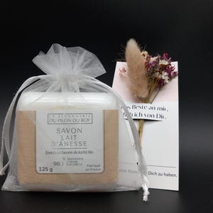 Geschenk für einen Herzensmensch Seife aus Eselsmilch mit Karte Wellness  Liebe Trockenblumen Freundschaft Freundin Naturprodukt Wohlfühl
