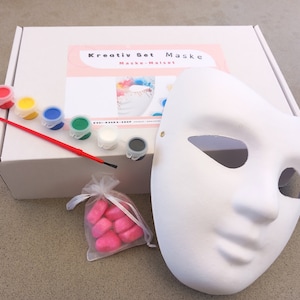 Halloween Maske DIY-Malset für Kinder ab 3 J Maske einzeln bemalen Kreativ Set Kinder-Box Kindermalset, Geschenk für Kinder oder Erwachsenen