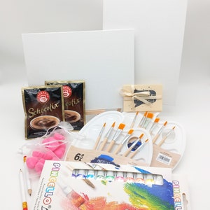 kreatives DIY-Malset als Date Time-Box, Freundinnenset, Muttertag, Zweisamkeit, Geschenk für Freunde und Paare, 1 Hochzeitstag, Arylfarben