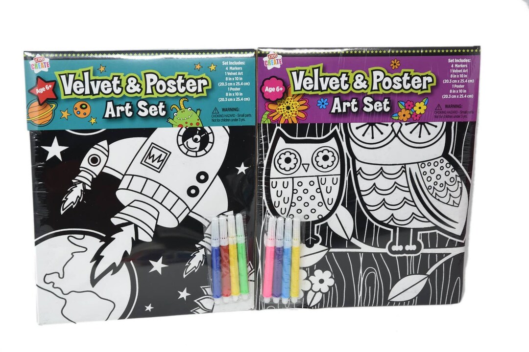 Kids Create Velvet & Poster Art Set Includes 1 Velvet Art 8 Inches by