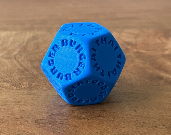 Decision Dice! Large Personalized 3D printed 2" - 12-sided - you decide!