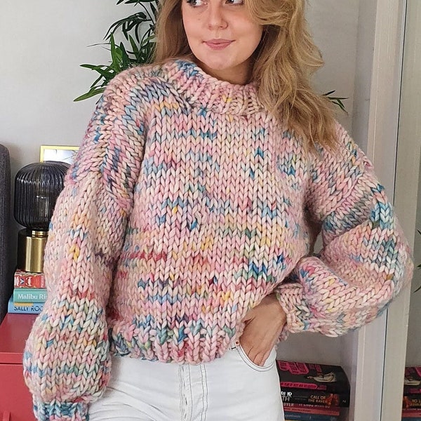 The Walk In The Park Sweater Pattern (beginner friendly super chunky knit jumper)