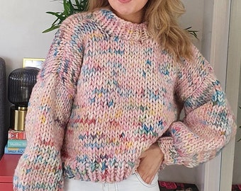 The Walk In The Park Sweater Pattern (beginner friendly super chunky knit jumper)