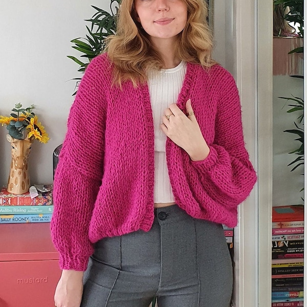 Beginner Friendly Cardigan Pattern - Seamless Seasons - Chunky Knit Sweater