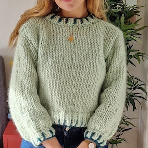Pull au point de couverture - Pull à motif tricot super épais