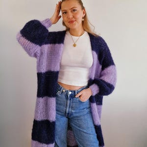 Mohair Maxi Cardigan Enkelt stickmönster Sommarvänligt för nybörjare bild 3