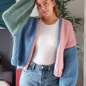 Super Chunky Cardigan Knitting Pattern - The Sherbet Cardi