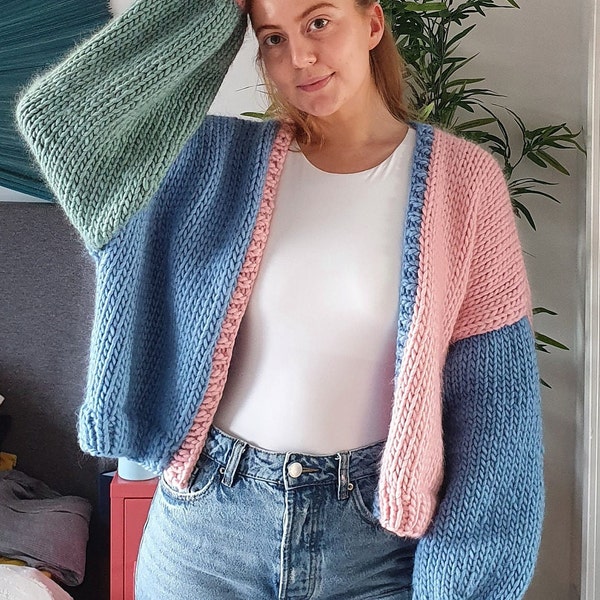 Modèle de tricot de cardigan très épais - The Sherbet Cardi