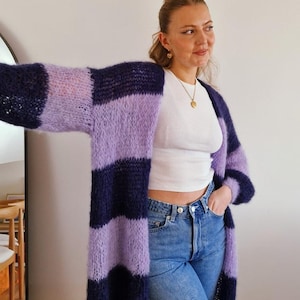 Mohair Maxi Cardigan Enkelt stickmönster Sommarvänligt för nybörjare bild 2