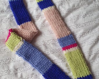 Stripy Skinny Scandi Scarf Knitting Pattern