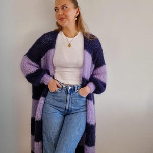Mohair Maxi Cardigan Enkelt stickmönster Sommarvänligt för nybörjare bild 4