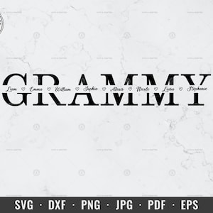 Grammy svg, Grammy Split Monogram svg, Abuela svg, Abuela Regalo svg, Abuela Nombre Marco svg, dxf, png, Cricut, Silhouette Cut File