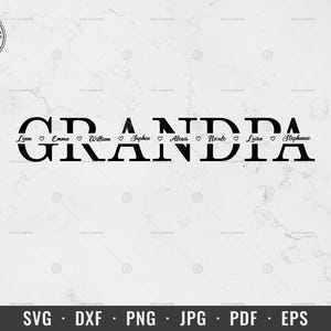 Abuelo svg, abuelo monograma dividido svg, abuelo svg, abuelo svg, abuelo marco de nombre svg, dxf, png, archivo de corte de silueta Cricut