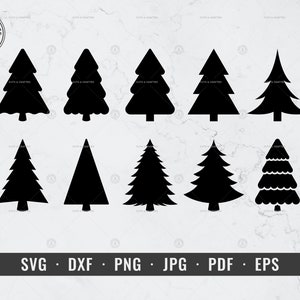 Arbre de Noël svg, svg de Noël, épicéa svg, pin svg, dxf, png, jpg, Cricut, Silhouette, vecteur, clipart, téléchargement immédiat