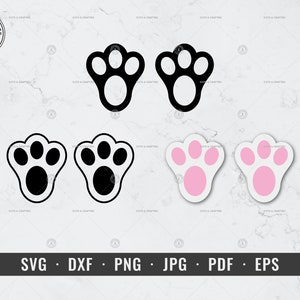 Pasen svg, Konijn Voeten svg, Bunny Foot Print svg, Konijn Paw svg, dxf, png, jpg, pdf, eps, Cricut, Silhouet, Instant Digitale Download
