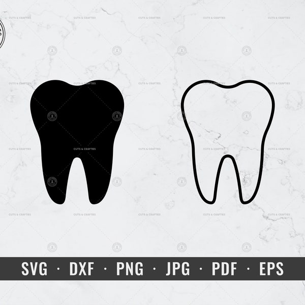 Tooth svg, Teeth Outline svg, Dentist, Dental, svg, dxf, png, jpg, pdf, eps, Cricut, Silhouette, Vector, ClipArt, Instant Digital Download