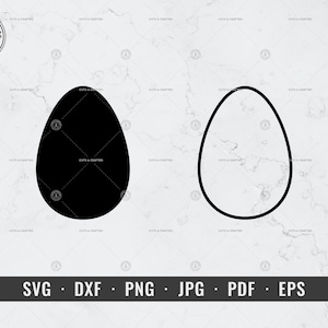 Huevo svg, Huevo de Pascua svg, Forma de huevo svg, Contorno de huevo sólido, Cricut, Silueta, Vector, Imágenes prediseñadas, Archivo recortado, Descarga digital instantánea