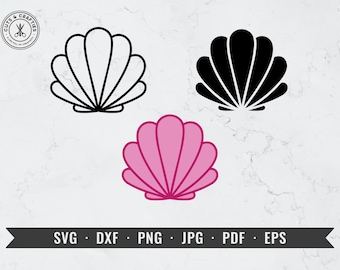 貝殻 svg、貝殻 svg、ビーチ svg、海 svg、dxf、png、jpg、pdf、eps、クリカット、シルエット、ベクター、クリップアート、インスタントデジタルダウンロード