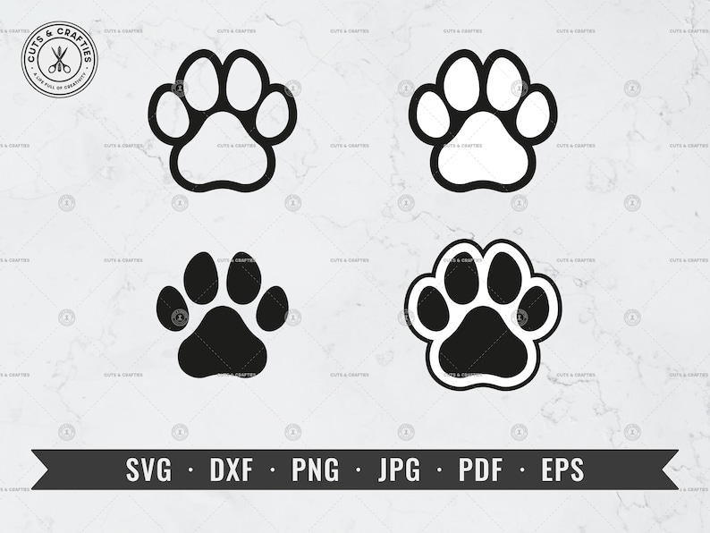 Hundepfote SVG, Tierpfote SVG, Hundefußabdruck svg, dxf, png, jpg, pdf, eps Cricut, Silhouette, Vektor, ClipArt Sofortiger digitaler Download Bild 1