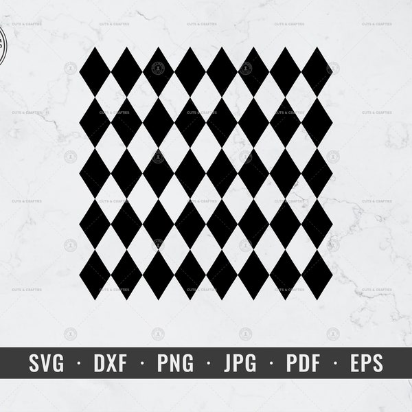 Seamless Harlequin Pattern svg, Argyle Pattern Svg, Diamond Pattern, Rhombus Pattern, Diagonal Squares Pattern, Cut File, Cricut, png, jpg